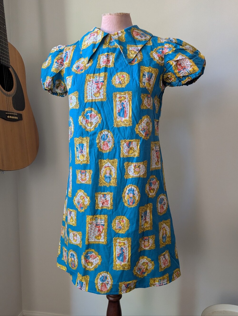 Vintage Holly Hobbie Babydoll Dress S/XS Handmade 70s Prairiecore